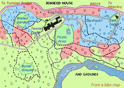 Map of Bonskeid's grounds