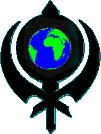 Sikh symbol with added globe
